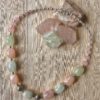 Beryl Tumbles and Pink Quartz Necklace