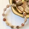 Druzy Agate and Freshwater Pearl Memory Wire Necklace