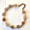 Druzy Agate and Freshwater Pearl Memory Wire Necklace - Image 2