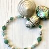 Exotic Druzy Agate and Freshwater Pearl Memory Wire Necklace