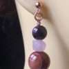 Red Mookite, Black Agate and Quartz Earrings - Image 2