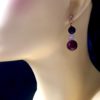 Red Mookite, Black Agate and Quartz Earrings - Image 3