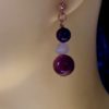 Red Mookite, Black Agate and Quartz Earrings - Image 4
