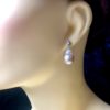 Metallic Pearl Earrings - Silver Studs - Image 3
