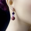 Red Mookite, Black Agate and Quartz Earrings