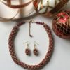 Kiss Kross Reddish-Pink Shell Pearl and Seed Bead Necklace
