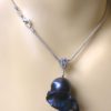 Freshwater Metallic Baroque Pearl Pendant and Chain - Image 3