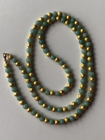 Image for Green quartz and gold bead necklace 3