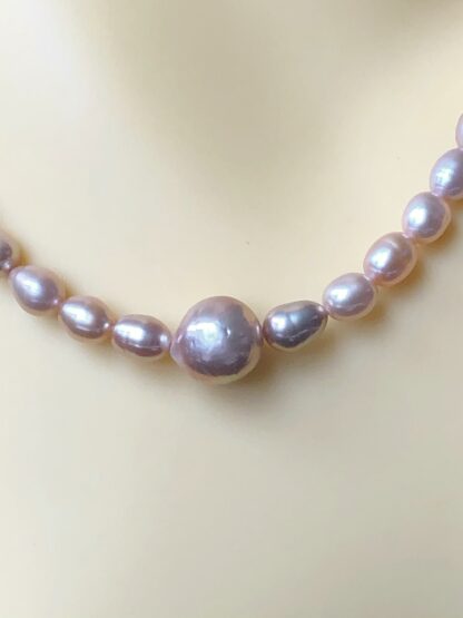 Image for satin pink pearl necklace 2