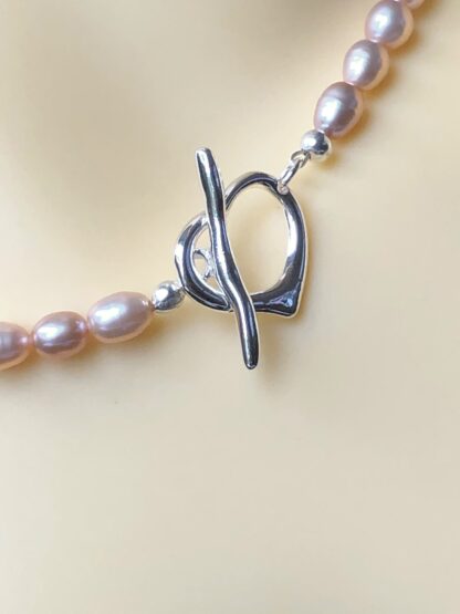 Image for satin Pink pearl necklace 4