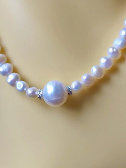 Image for Silver accent pearl necklace 1
