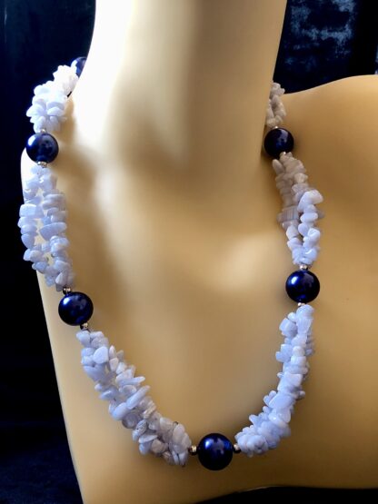 Image for Angelite and shell pearl necklace 1