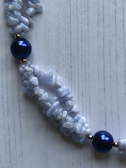 Image for Angelite and shell pearl necklace 4
