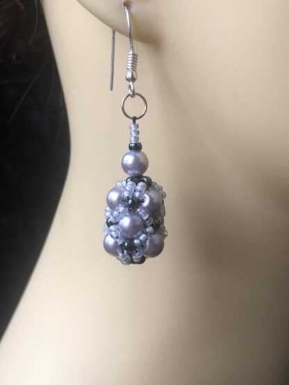 Image for Kiss Kross pale grey and blue earrings 1