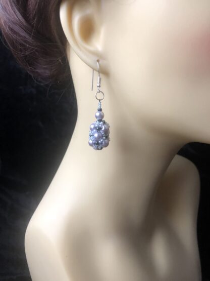 Image for Kiss Kross pale grey and blue earrings 2