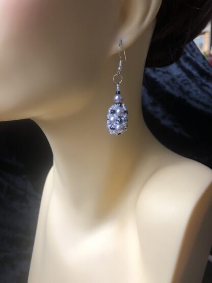 Image for Kiss Kross pale grey and blue earrings 4