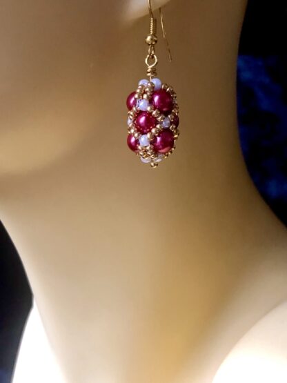 Image for Kiss Kross reddish pink earrings 1