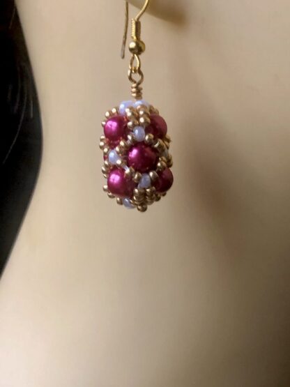 Image for Kiss Kross reddish pink earrings 2