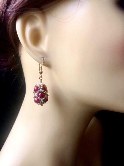 Image for Kiss Kross reddish pink earrings 3