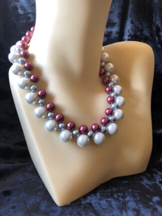 Image for ladder weave shell pearl necklace 1