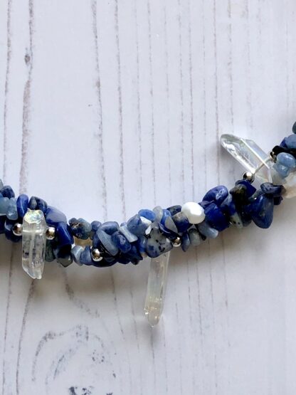 Image for Sodalite, angelite and quartz necklace 4