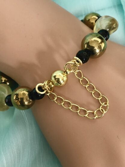 Image for citrine and black agate bracelet 2