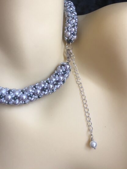 Image for Kiss Kross pale grey and blue necklace 4