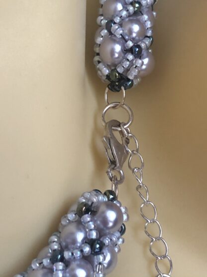 Image for Kiss Kross pale grey and blue necklace 5
