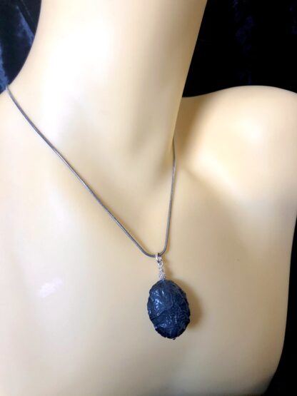 Image for midnight blue coated quartz pendant