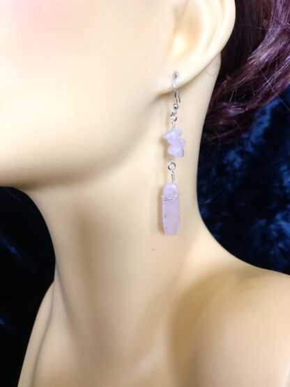 Image for pale pink quartz earrings 1