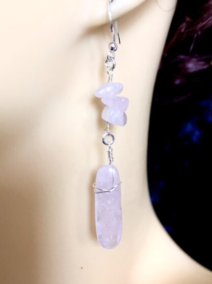 Image for pale pink quartz earrings 2