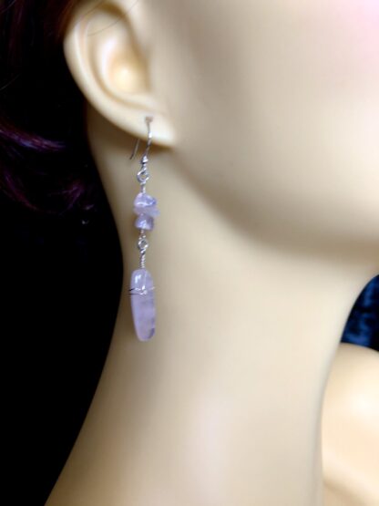 Image for pale pink quartz earrings 3
