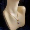 Image for pear shape metallic gold freshwater pearl pendant 1
