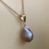 Image for pear shape metallic gold freshwater pearl pendant 2