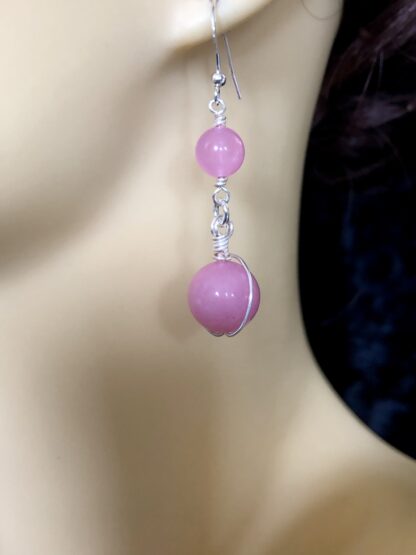 Image for pink quartzite earrings 1