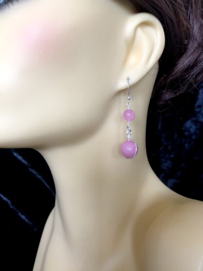 Image for pink quartzite earrings 2