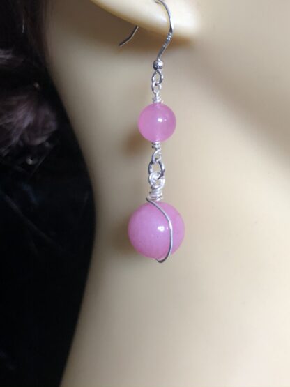 Image for pink quartzite earrings 3