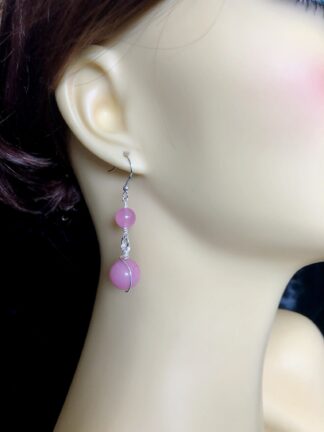 Image for pink quartzite earrings 4