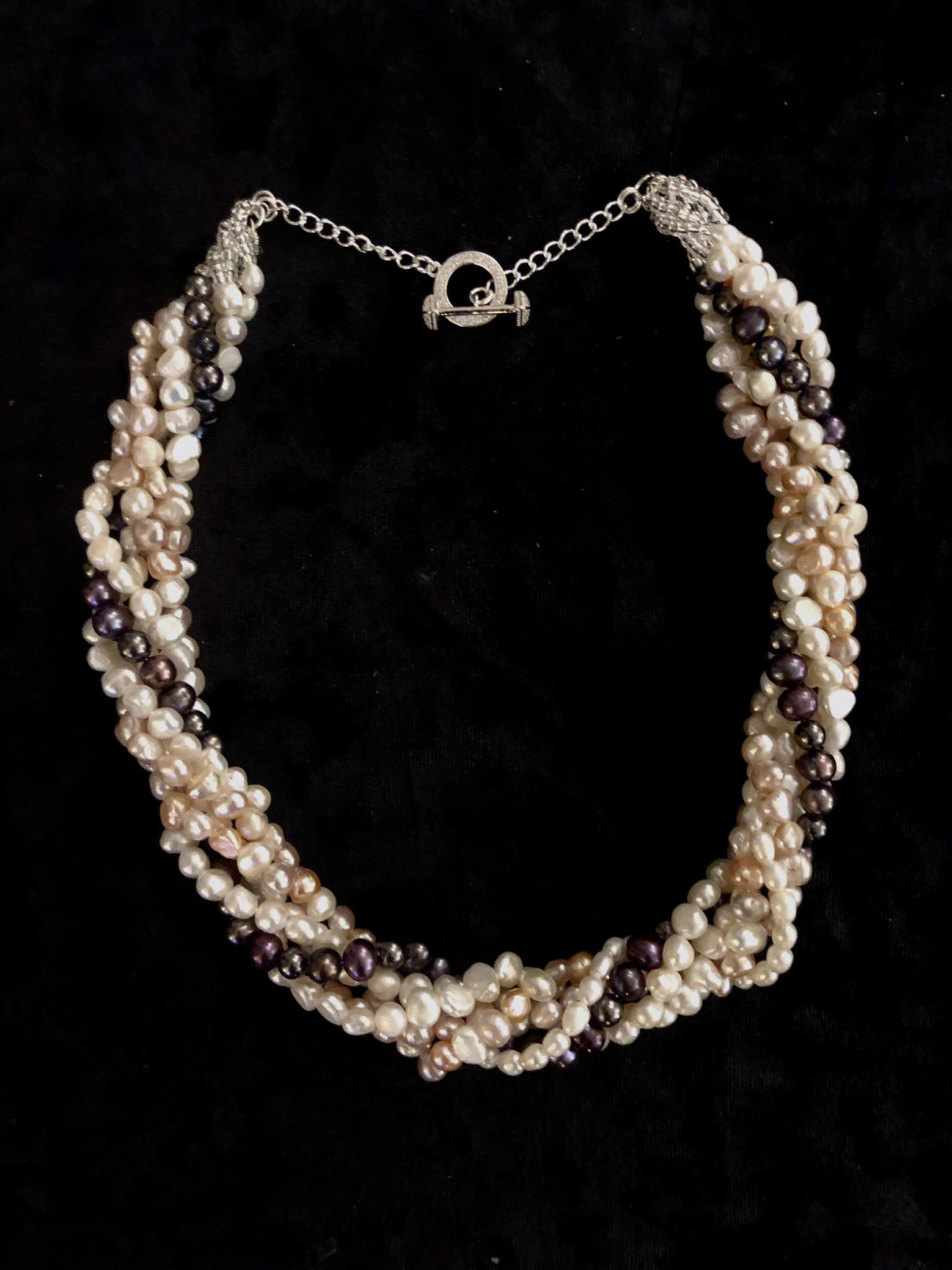 Six Strand Freshwater Pearl Twist Necklace - Jewels and Hats