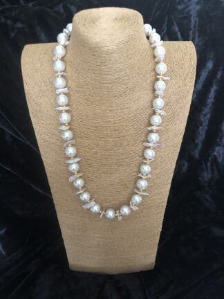 Image for Biwa and shell pearl necklace 1