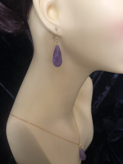 Image for Faceted amethyst drop and gold plate earrings 4