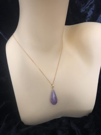 Image for Faceted amethyst drop and gold plate pendant 1