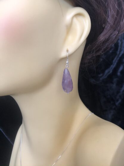 Image for Faceted amethyst drop and silver earrings 2