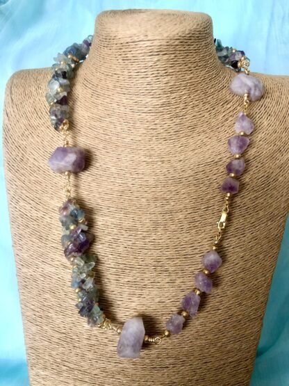 Image for Fluorite and Amethyst necklace 3