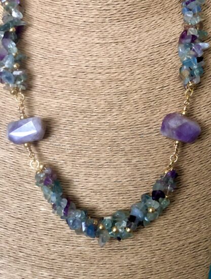 Image for Fluorite and Amethyst necklace 5