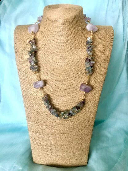 Image for Fluorite and Amethyst necklace 6