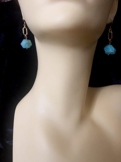 Image for Amazonite Paperclip Earrings 1