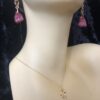 Image for Pink Geode Chain Link Earrings 4