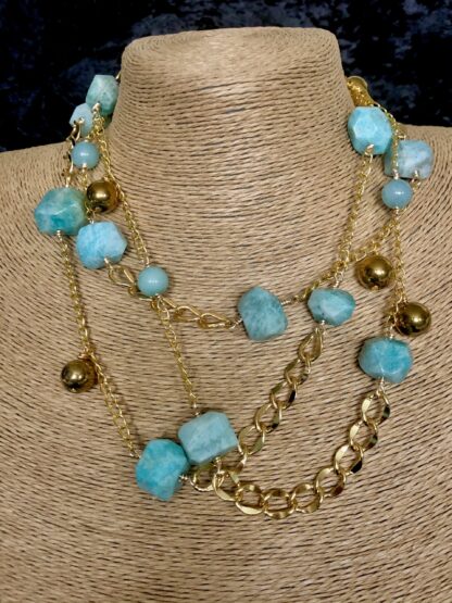 Image for Amazonite mixed chain necklace 2
