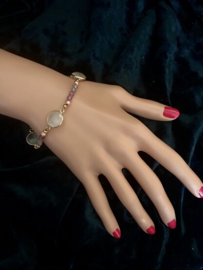 Image for Multicolour Spinel and Rose Quartz bracelet 1